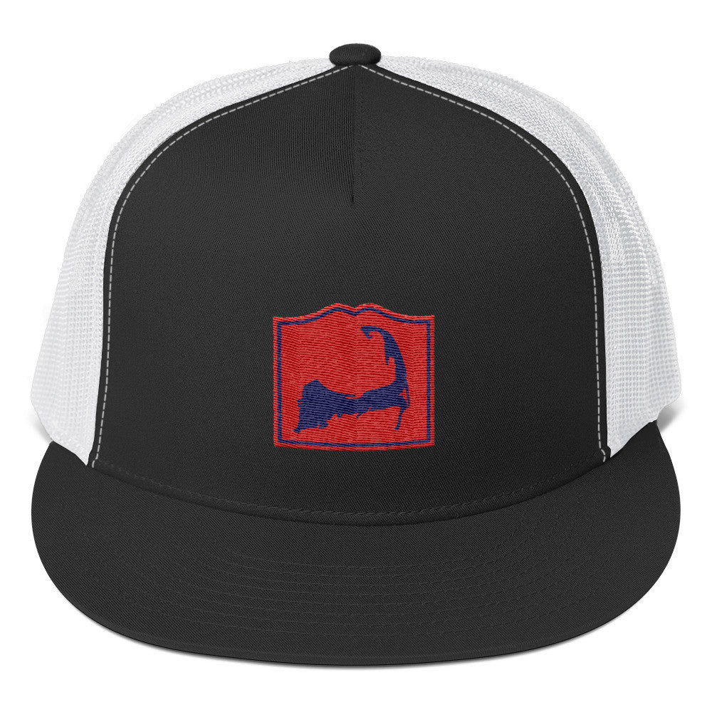Cape Cod Insta Trucker Hat, Black/ White