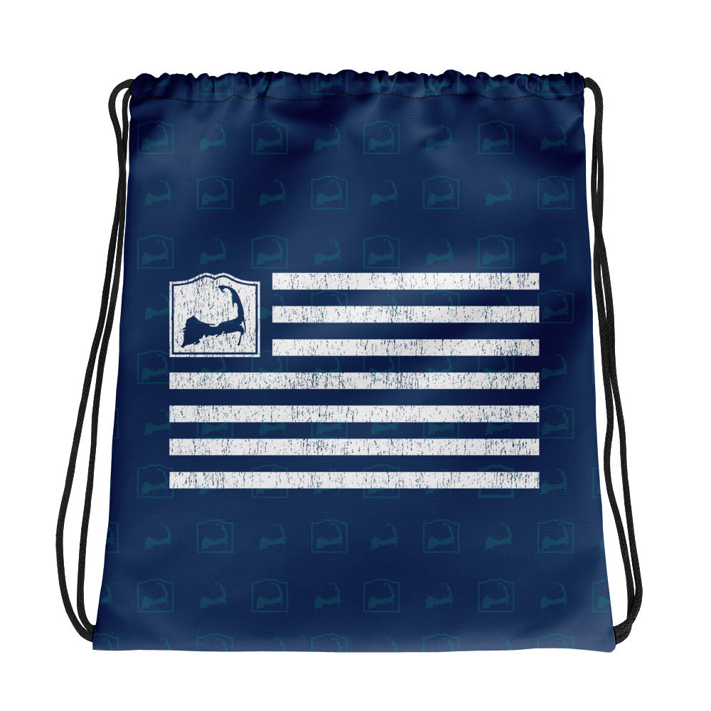 Cape Cod Flag Blue Drawstring Backpack